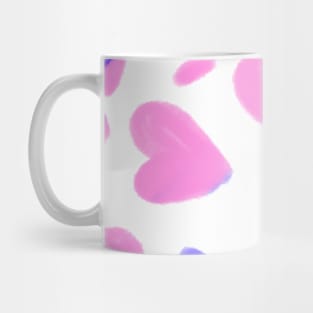 Purple pink watercolor heart pattern Mug